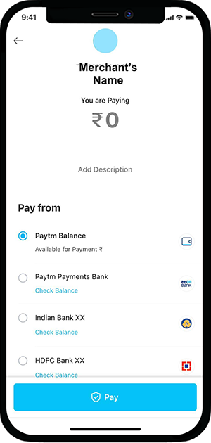 Scan a QR Code and Pay using Paytm