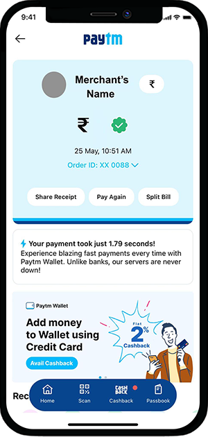 Scan a QR Code and Pay using Paytm